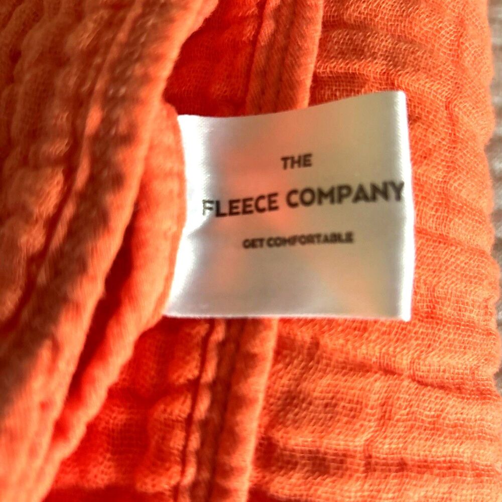 100% Cotton Muslin Orange Lightweight Breathable Gauze Throw Blanket 48” X 52”